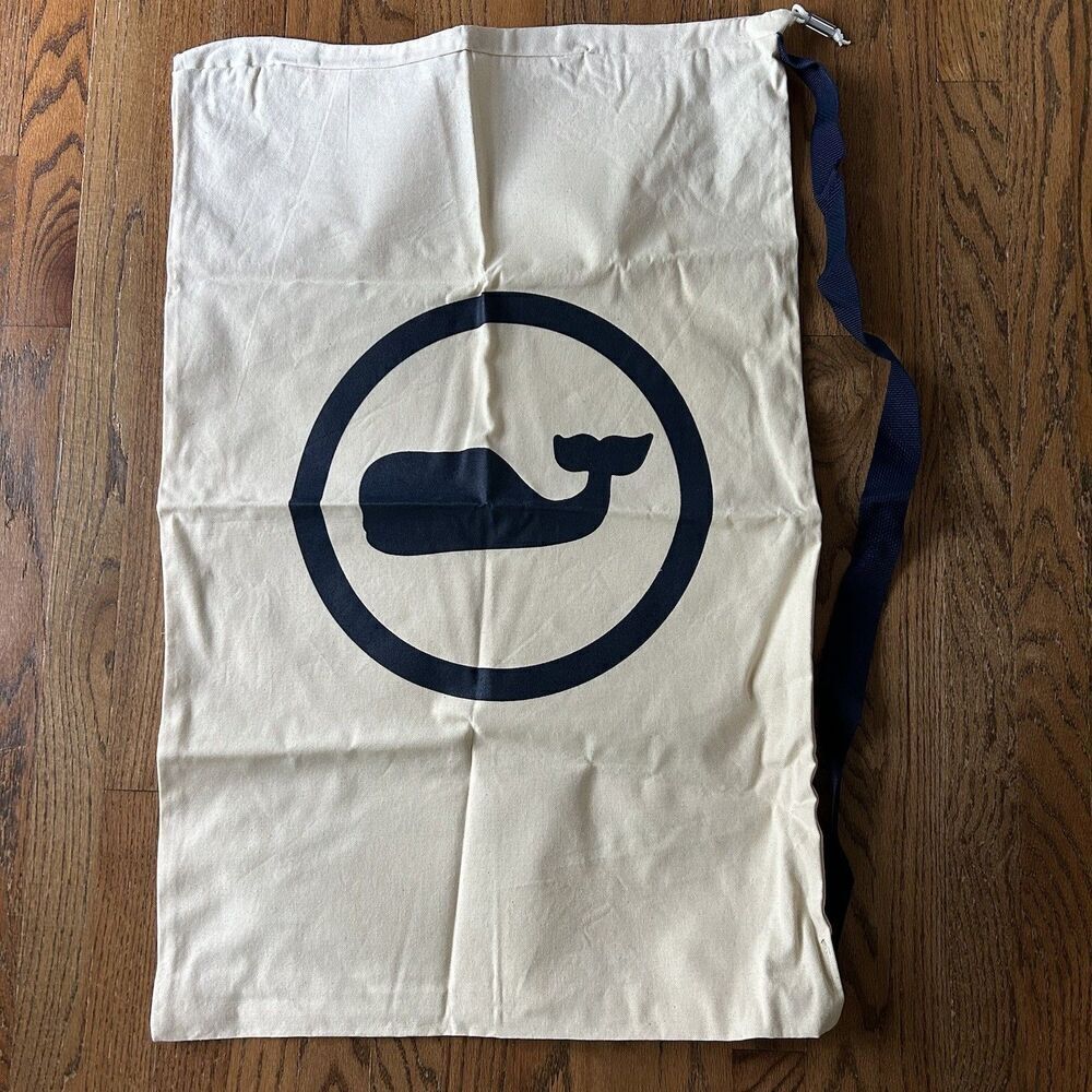 New Vineyard Vines Canvas Beach Bag Tote Travel Laundry Drawstring 21"x33" Logo